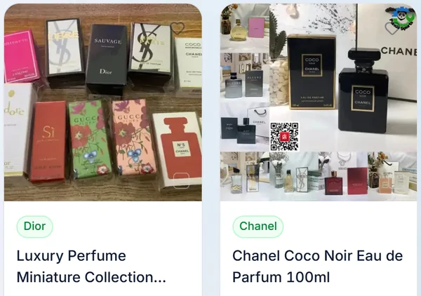 Dwie karty zestawów perfum